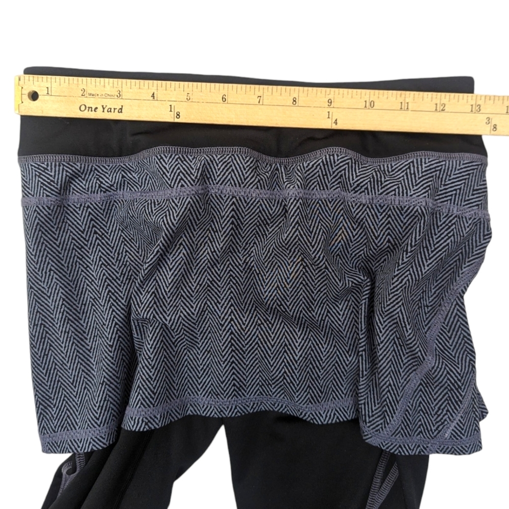 Athleta Skirted Leggings Athletic Pants Tights Womens XS Black Gray 7/8 Length - Picture 9 of 13